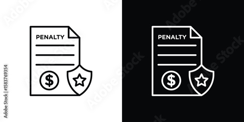 Penalty icon in outline style. Vector.