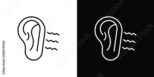 Otitis icon in outline style. Vector.