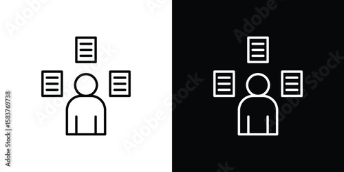 Multitask icon in outline style. Vector.