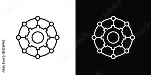 Multi channel icon in outline style. Vector.