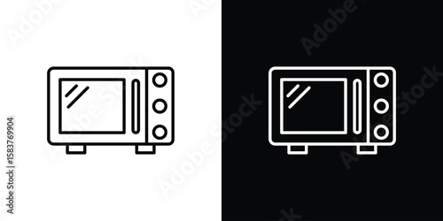 Microwave icon in outline style. Vector.