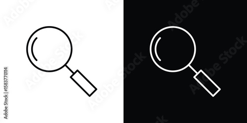 Magnifying glass icon in outline style. Vector.