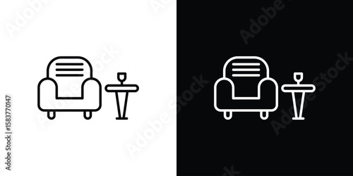 Lounge icon in outline style. Vector.
