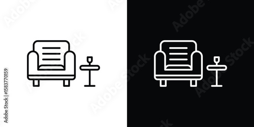 Lounge icon in outline style. Vector.
