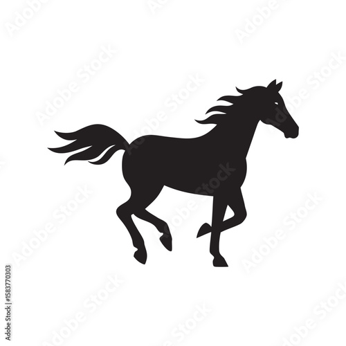 silhouette horse running