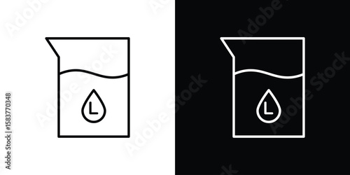 Liter icon in outline style. Vector.