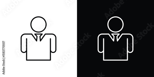 Lawyer icon in outline style. Vector.