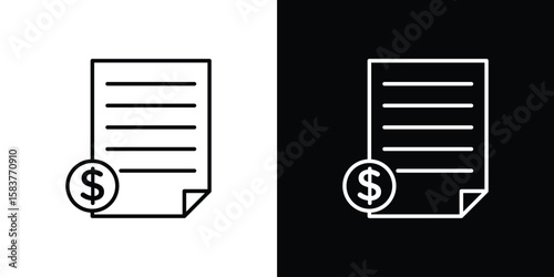 Invoice icon in outline style. Vector.