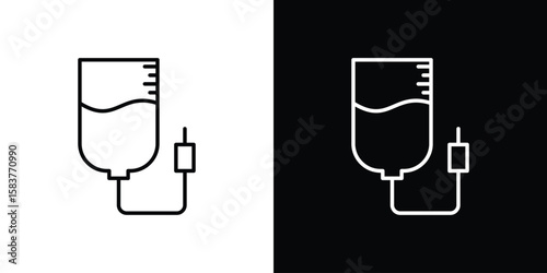 Intravenous icon in outline style. Vector.