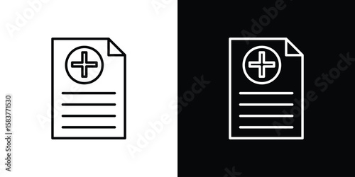 Health insurance icon in outline style. Vector.