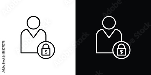 Guarantor icon in outline style. Vector.