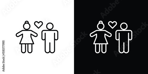 Girlfriend icon in outline style. Vector.