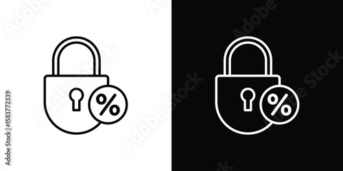 Fixed rate mortgage icon in outline style. Vector.