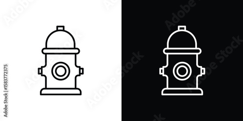 Fire hydrant icon in outline style. Vector.