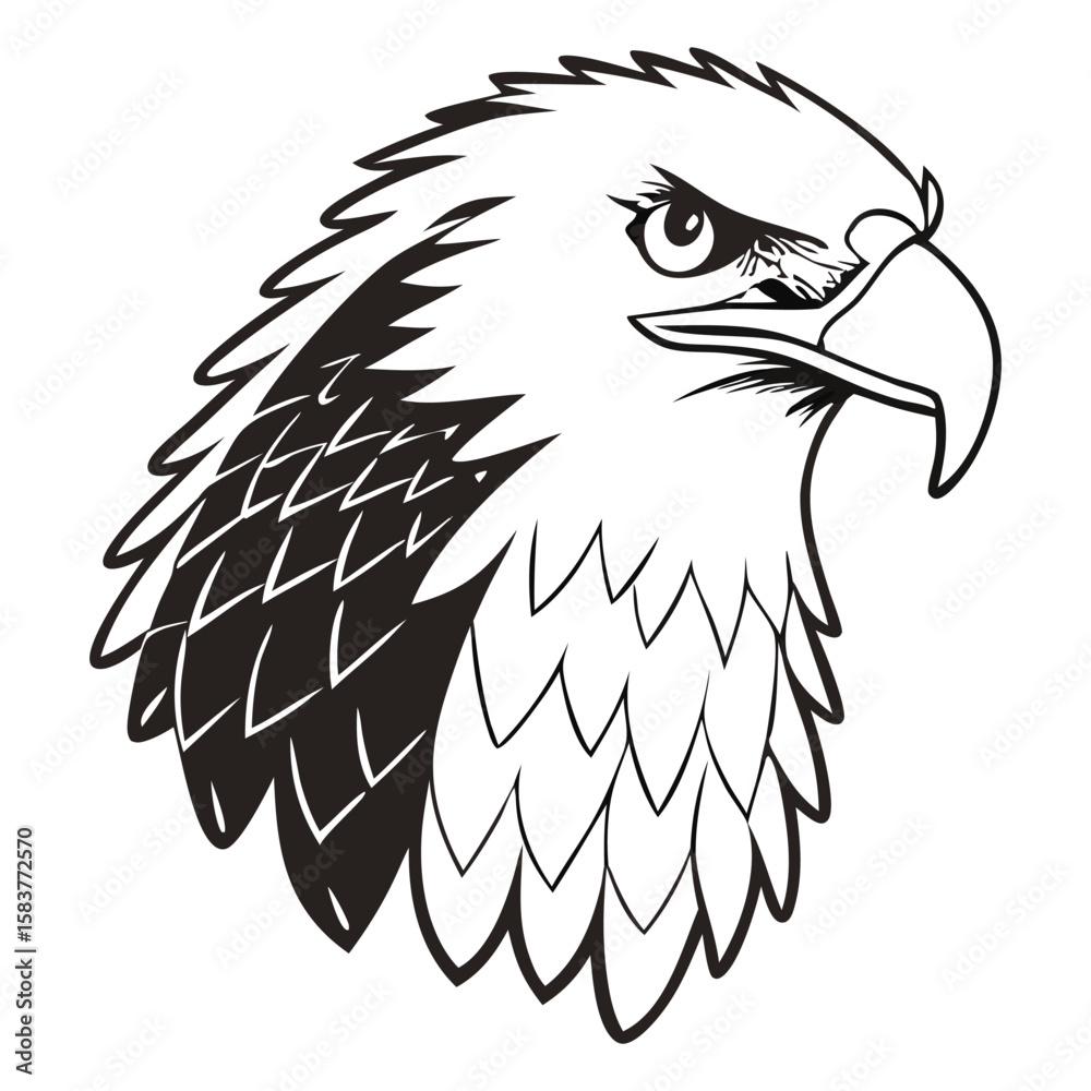 Obraz premium Stylized Aggressive Eagle Head Mascot Logo