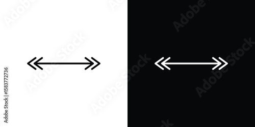 Double arrow icon in outline style. Vector.