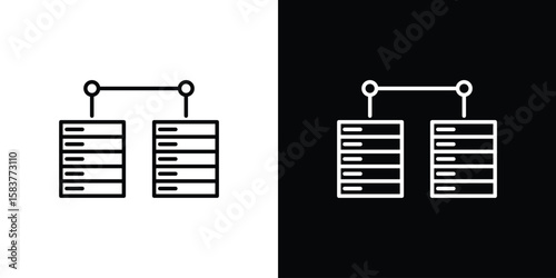 Data center icon in outline style. Vector.