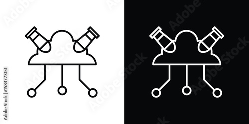 DOS icon in outline style. Vector.