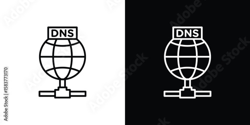 DNS icon in outline style. Vector.