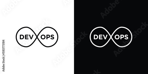 Devops icon in outline style. Vector.