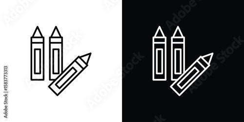 Crayon icon in outline style. Vector.