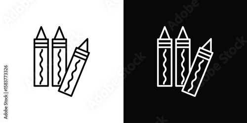 Crayon icon in outline style. Vector.