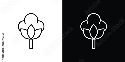 Cotton icon in outline style. Vector.
