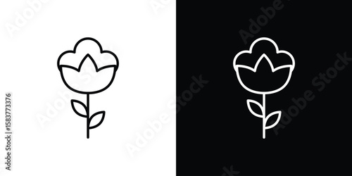 Cotton icon in outline style. Vector.