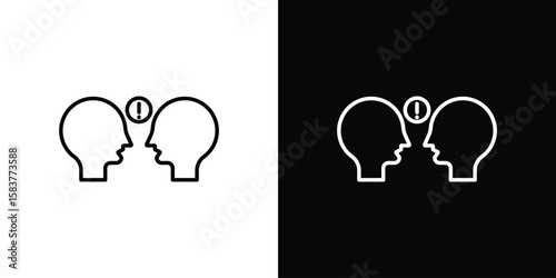 Conflict icon in outline style. Vector.