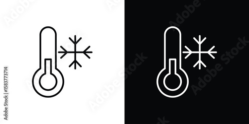 Cold icon in outline style. Vector.