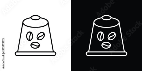 Coffee capsule icon in outline style. Vector.