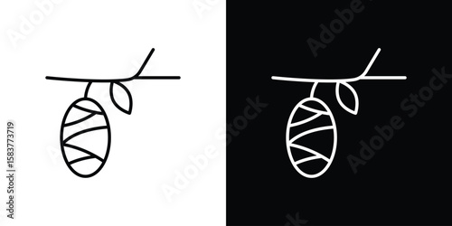 Cocoon icon in outline style. Vector.