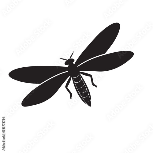 silhouette dragonfly flying