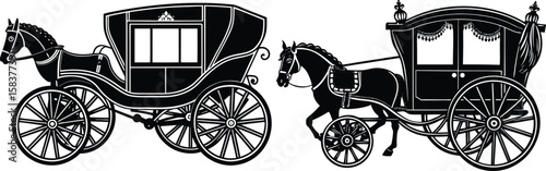 Victorian Carriage Elegance – Lace-Adorned Horse Ride

