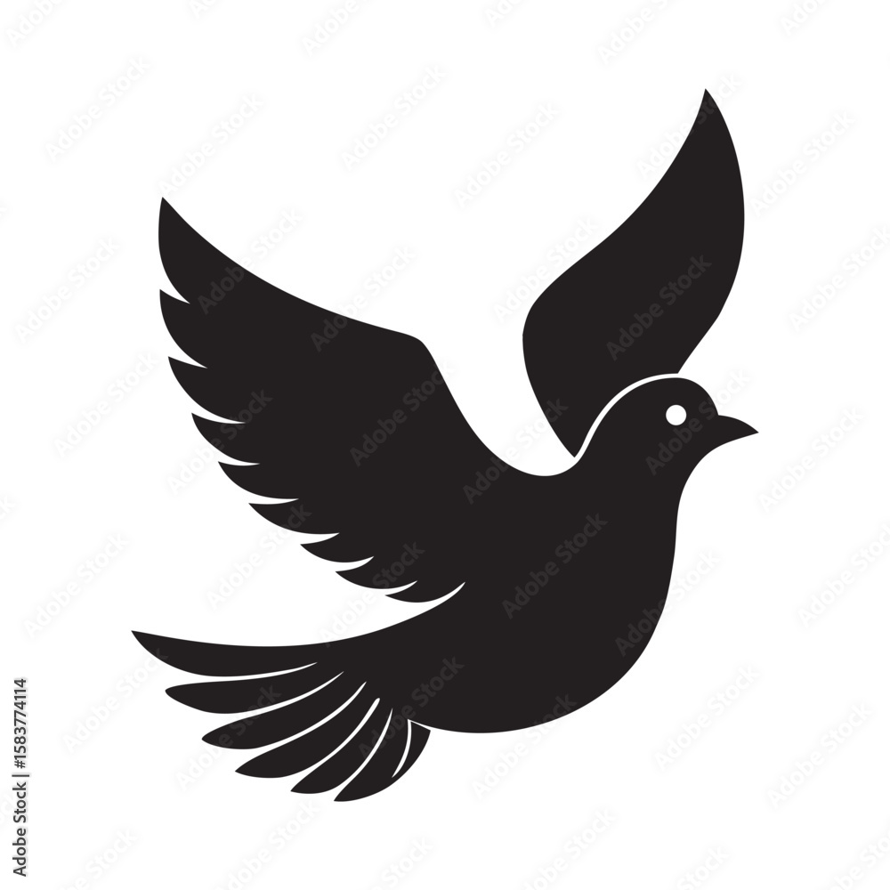 Fototapeta premium silhouette dove flying
