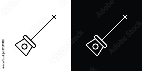 Car dipstick icon in outline style. Vector.