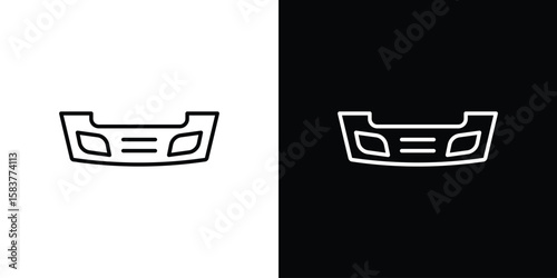 Car bumper icon in outline style. Vector.