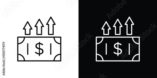 capital gain icon in outline style. Vector.