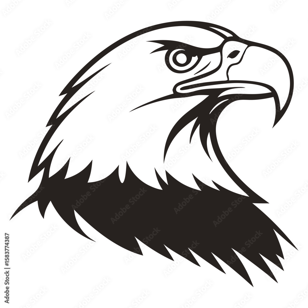 Obraz premium Classic Eagle Head Profile Logo Vector Graphic