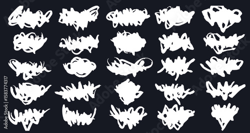 Abstract Scribbles: A collection of dynamic, expressive scribbles forms a visually engaging and artistic composition. each mark exudes energy, offering a versatile and abstract aesthetic.