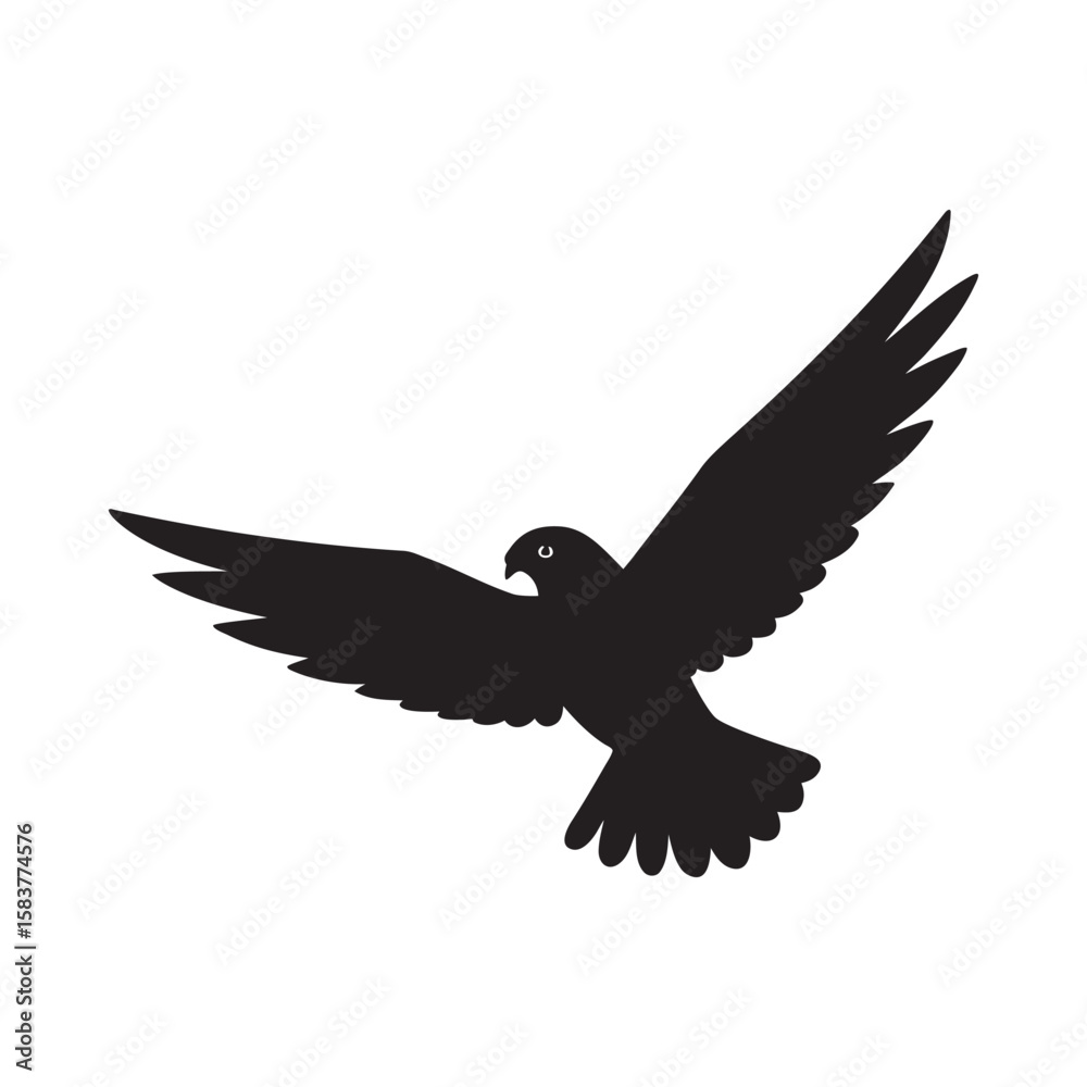 Naklejka premium silhouette falcon flying high