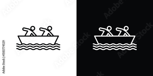 Boat race icon in outline style. Vector.