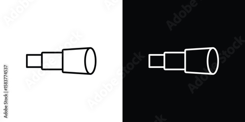 Boat Telescope icon in outline style. Vector.