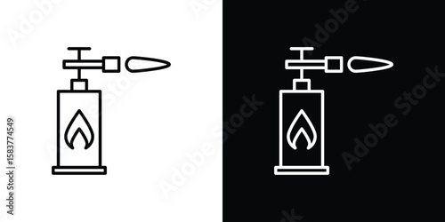 Blowtorch icon in outline style. Vector.