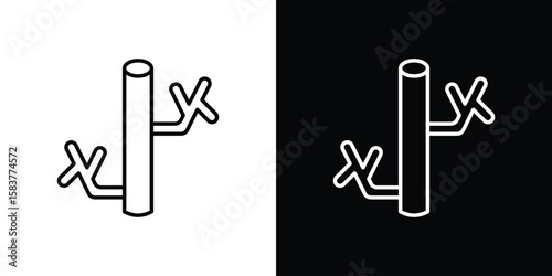 Blood vessel icon in outline style. Vector.