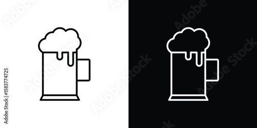 Beer icon in outline style. Vector.