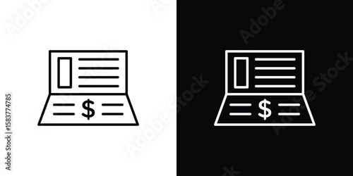 Bankbook icon in outline style. Vector.