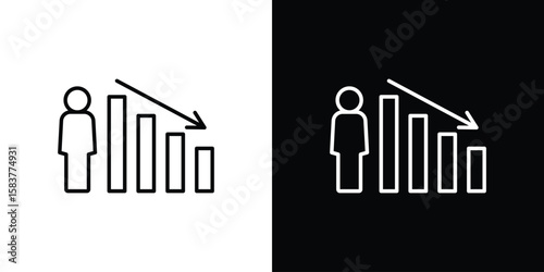 Attrition icon in outline style. Vector.