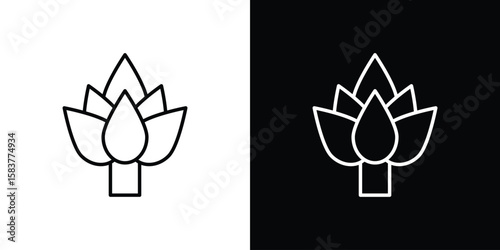 Artichoke icon in outline style. Vector.