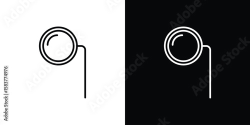 Ar monocle icon in outline style. Vector.